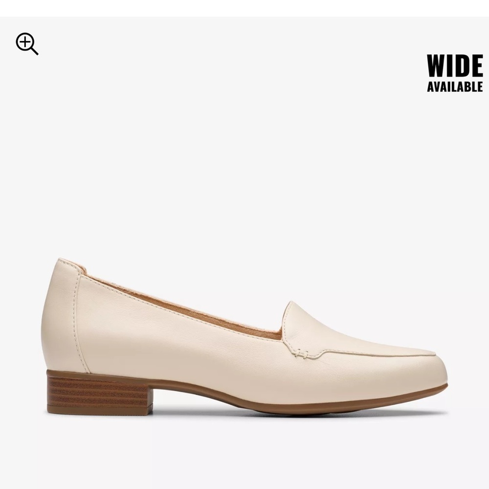 Clarks Krystine Lily Cream Leather 7.5 WIDE loafers - Picture 6 of 12